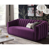 Trueliving Modern Dark Three Seater Sofa Velvet Finish H 36" x W 80" x D 34"